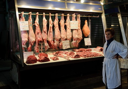 Meat market vendor, Athens